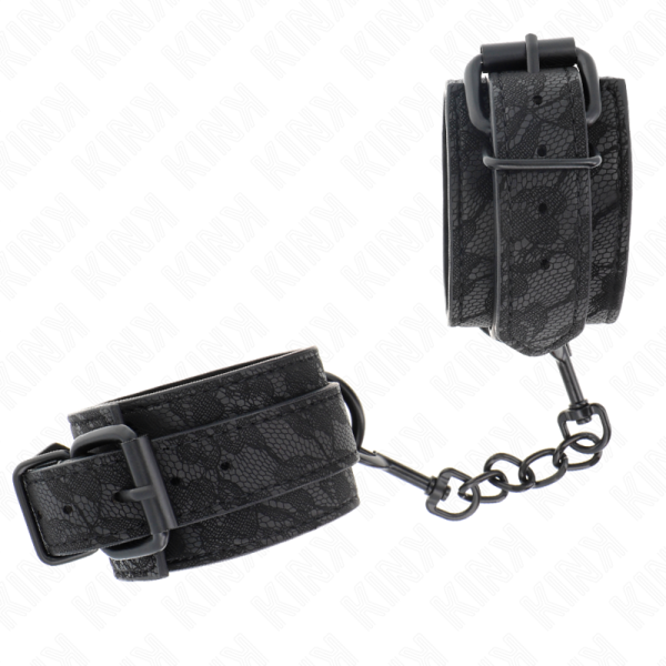 KINK - PUNHOS COBERTOS DE RENDA ESCURA AJUSTÃVEIS PRETO 19-26 CM - Imagen 2