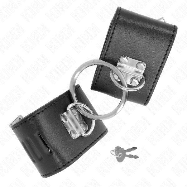KINK - PULSO FIXO COM ANEL E FECHAMENTO DE CADEADO PRETO AJUSTÃVEL 16-23 CM X 5,5 CM - Imagen 2