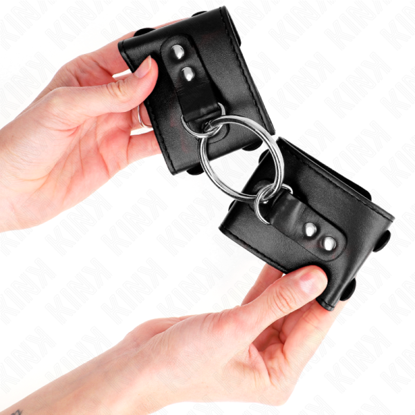 KINK - PUNHOS FIXOS COM ANEL E PRETOS AJUSTÃVEIS PRETOS 17-22 CM X 6,5 CM - Imagen 3