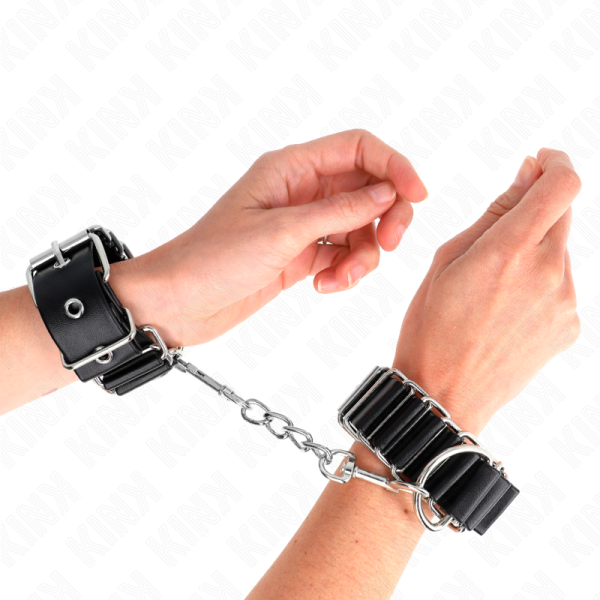 KINK - RETENÃÃES DE PULSO FINAS DOBRADIÃADAS PRETAS AJUSTRÃVEIS 16-22 CM X 3,5 CM - Imagen 4