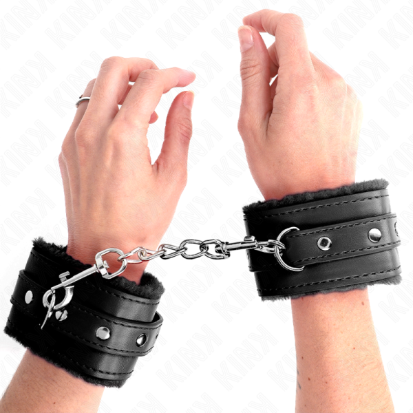 KINK - PULSO PREMIUM FORRO DE PELE PRETO COM CINTO PRETO AJUSTÃVEL 17-29 CM X 6 CM - Imagen 4