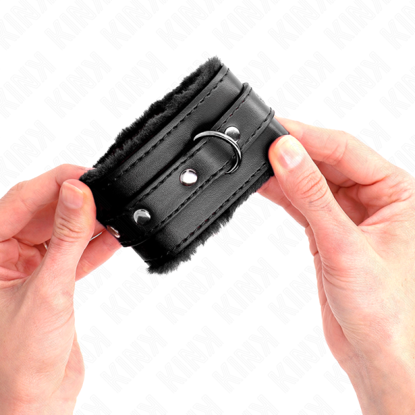 KINK - PULSO PREMIUM FORRO DE PELE PRETO COM CINTO PRETO AJUSTÃVEL 17-29 CM X 6 CM - Imagen 3