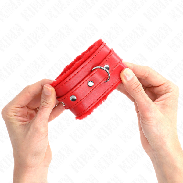 KINK - PULSO PREMIUM FORRO DE PELE VERMELHO COM CINTO VERMELHO AJUSTÃVEL 17-29 CM X 6 CM - Imagen 3