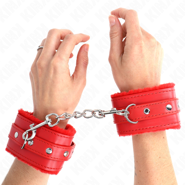 KINK - PULSO PREMIUM FORRO DE PELE VERMELHO COM CINTO VERMELHO AJUSTÃVEL 17-29 CM X 6 CM - Imagen 4