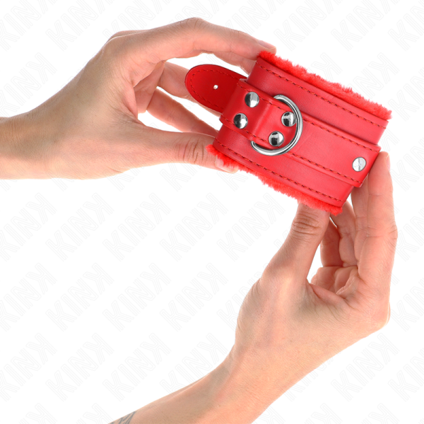 KINK - PULSO FORRO DE PELE VERMELHO COM CINTO VERMELHO AJUSTÃVEL 17-29 CM X 6 CM - Imagen 4