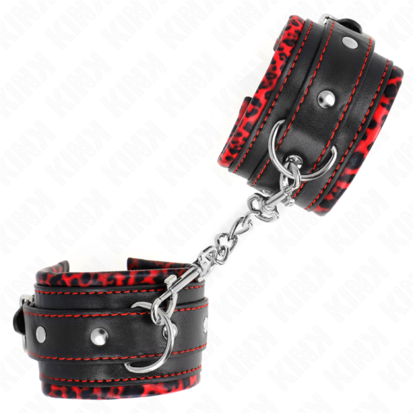 KINK - PULSO FORRO DE PELE VERMELHO / PRETO AJUSTÃVEL 17-29 CM X 6 CM - Imagen 2