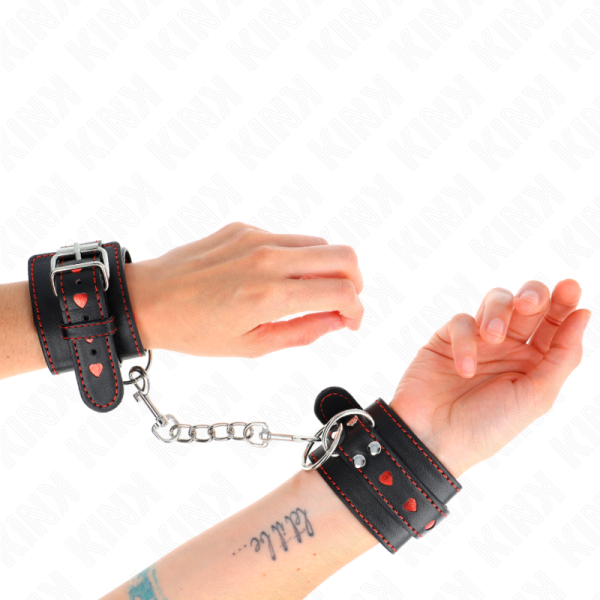 KINK - PULSO PRETO COM INSERÃÃO DE CORAÃÃO VERMELHO AJUSTÃVEL 21-28 CM X 5,5 CM - Imagen 4
