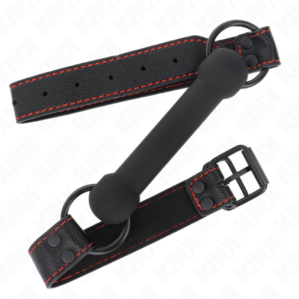 KINK - MORDAÃA DE OSSO COM ALÃA DE COURO PRETA AJUSTÃVEL 41-57 CM - Imagen 2