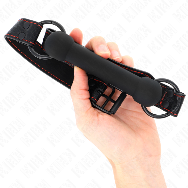 KINK - MORDAÃA DE OSSO COM ALÃA DE COURO PRETA AJUSTÃVEL 41-57 CM - Imagen 4
