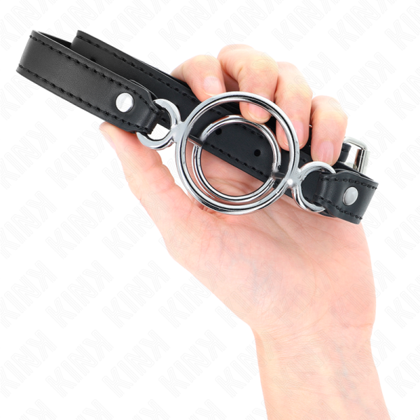 KINK - GAG COM MÃLTIPLOS O-RINGS 5 CM PRETO 63 X 2,5 CM - Imagen 4