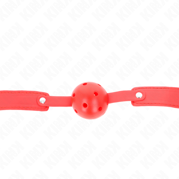 KINK - BOLA RESPIRÃVEL VERMELHA 4,5 CM MORDAÃA 65 x 2,5 CM - Imagen 4