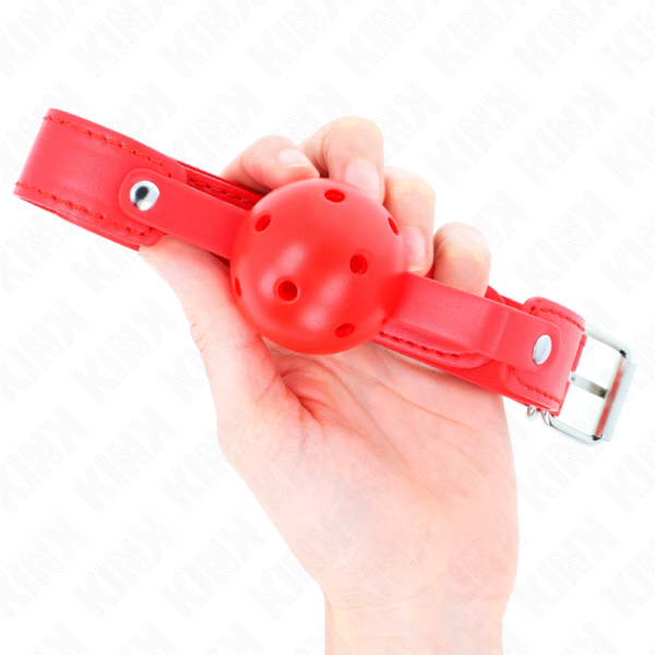 KINK - BOLA RESPIRÃVEL VERMELHA 4,5 CM MORDAÃA 65 x 2,5 CM - Imagen 3