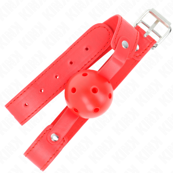 KINK - BOLA RESPIRÃVEL VERMELHA 4,5 CM MORDAÃA 65 x 2,5 CM - Imagen 2