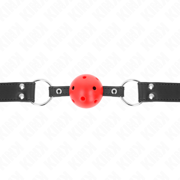 KINK - BOLA RESPIRÃVEL MORDAÃA DE 4 CM COM REBITE DUPLO COURO 62,5 x 2,5 CM AJUSTÃVEL 42-58 CM - Imagen 3