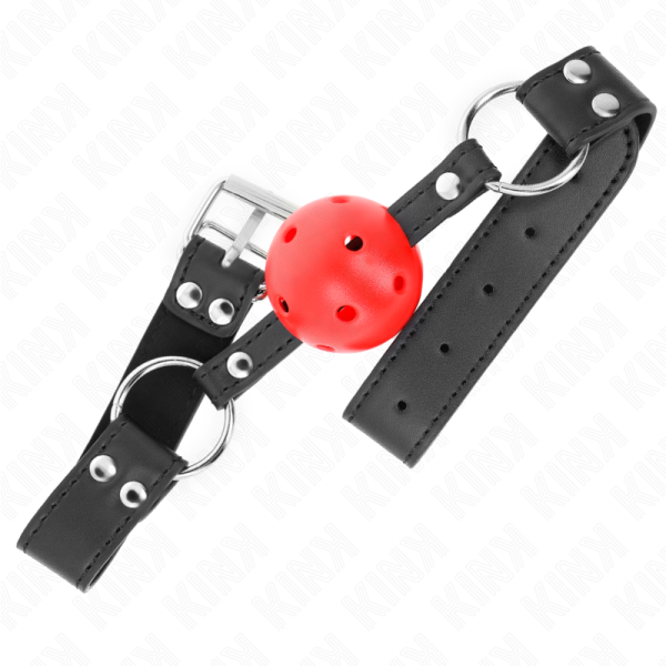 KINK - BOLA RESPIRÃVEL MORDAÃA DE 4 CM COM REBITE DUPLO COURO 62,5 x 2,5 CM AJUSTÃVEL 42-58 CM - Imagen 2