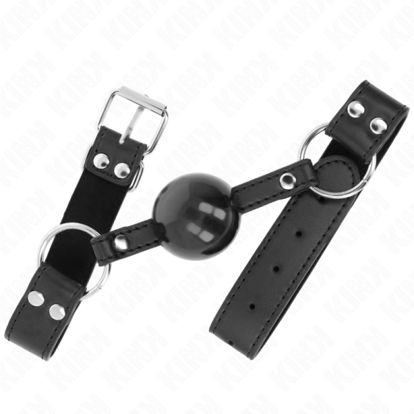 KINK - BOLA MACIA E SÃLIDA MORDAÃA DE 4 CM COM ALÃA DE COURO 62 x 2,5 CM AJUSTÃVEL 42-58 CM - Imagen 2