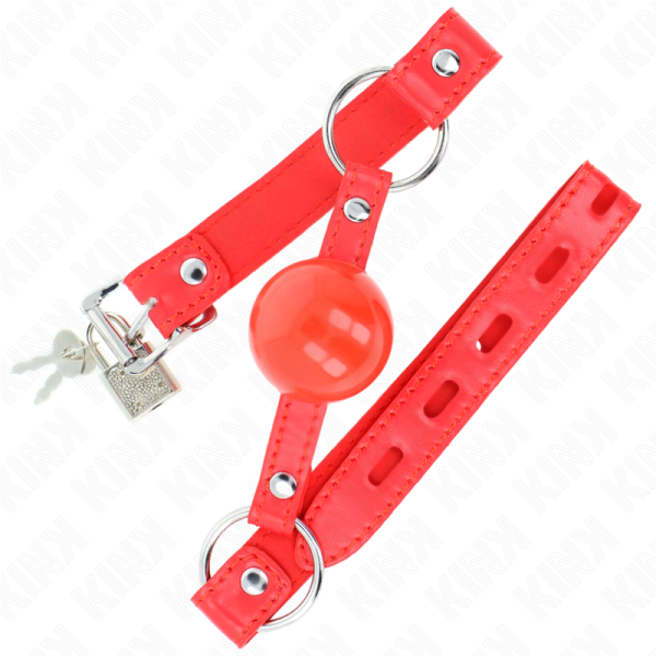 KINK - MORDAÃA BOLA TPE 4 CM COM FECHADURA ROJO 60 x 2 CM - Imagen 2