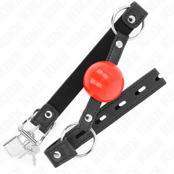 KINK - BOLA MORDAÃA 4 CM COM FECHADURA BOLA VERMELHA ALÃA PRETA 60 x 2 CM - Imagen 2