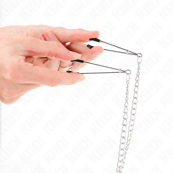 KINK - PINÃAS TRIPLAS PARA BICOS E CLITÃRIS COM CORRENTE MODELO 1 - Imagen 2