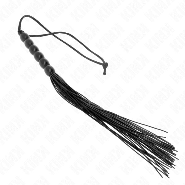 KINK - MINI CHICOTE DE SILICONE COM 6 CONTAS PRETAS 26 CM - Imagen 2