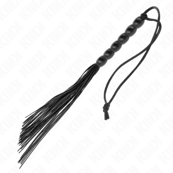KINK - MINI CHICOTE DE SILICONE COM 6 CONTAS PRETAS 26 CM - Imagen 5