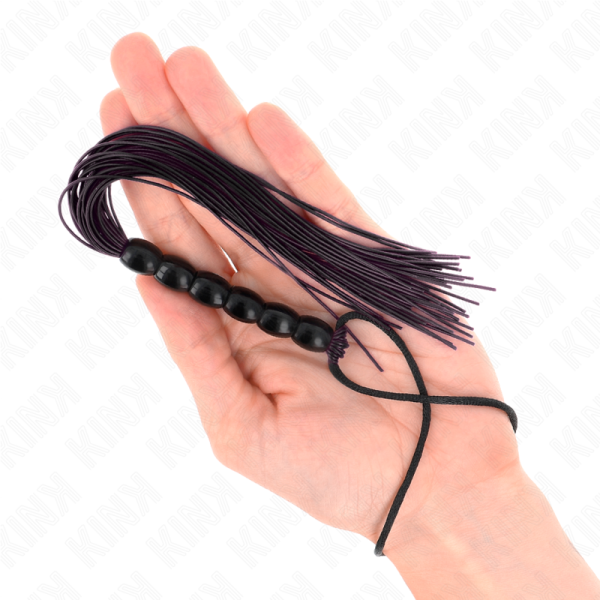 KINK - MINI CHICOTE DE SILICONE COM 6 CONTAS PRETAS 26 CM - Imagen 3