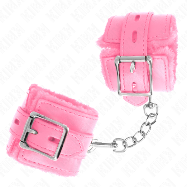 KINK - PULSO FORRO DE PELE COM FUROS QUADRADOS ROSA E CINTO ROSA AJUSTÃVEL 17-29 CM X 6 CM - Imagen 2