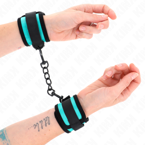 KINK - GANCHO E LOOP NYLON BIND PULSO PRETO-AZUL AJUSTÃVEL 18-32 CM X 5 CM - Imagen 3