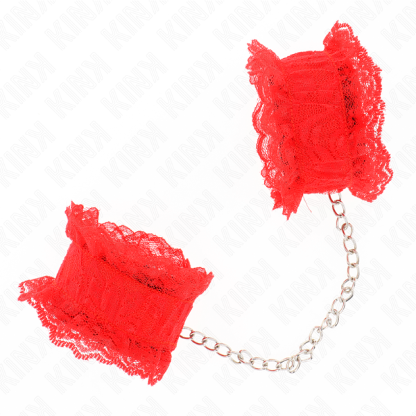 KINK - PUNHOS ELÃSTICOS DE RENDA VERMELHO - Imagen 2