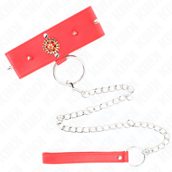 KINK - COLAR DE DIAMANTE VERMELHO COM CINTO 65 CM AJDUSTÃVEL 35-51 CM X 7 CM - Imagen 4