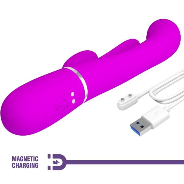 PRETTY LOVE - SHANIA TRIPLE RABBIT VIBRADOR MULTIFUNCIONAL ROSA - Imagen 6
