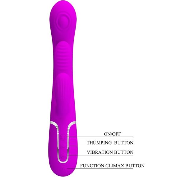 PRETTY LOVE - SHANIA TRIPLE RABBIT VIBRADOR MULTIFUNCIONAL ROSA - Imagen 5