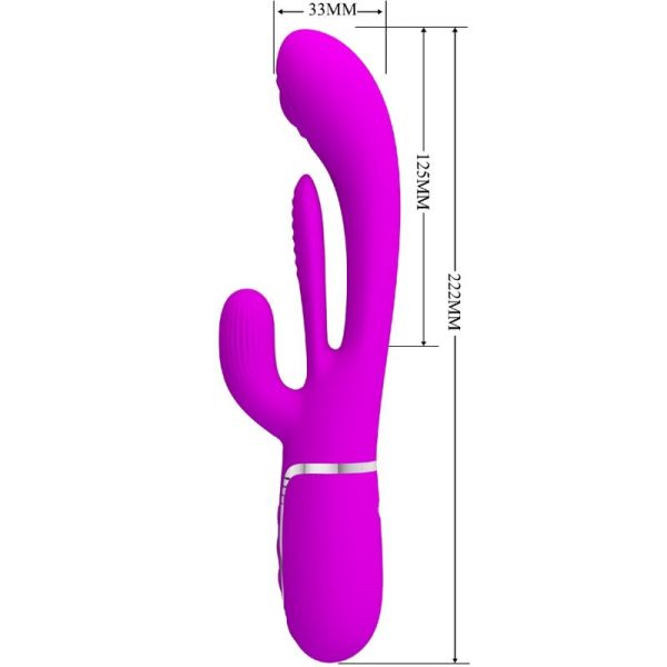 PRETTY LOVE - SHANIA TRIPLE RABBIT VIBRADOR MULTIFUNCIONAL ROSA - Imagen 7