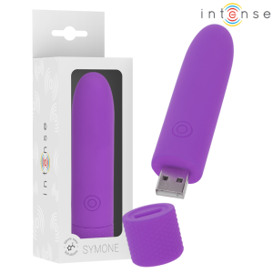 INTENSE - SYMONE  USB RECARREGÃVEL VIBRATÃRIA BULLET 8 VIBRAÃÃES ROXO 10 X 2,2 CM