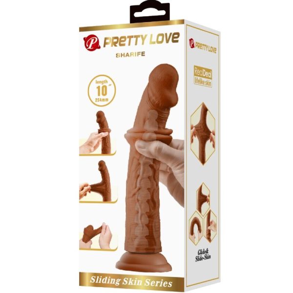 PRETTY LOVE - DILDO REALISTA SHARIFE 25 CM MARROM - Imagen 6