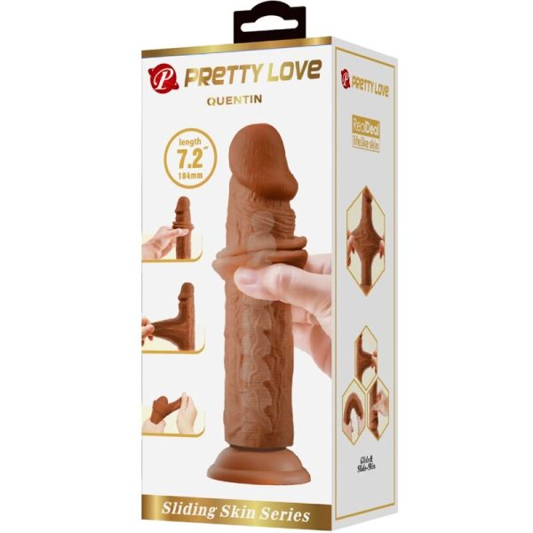PRETTY LOVE - QUENTIN DILDO REALISTA 18 CM MARROM - Imagen 6