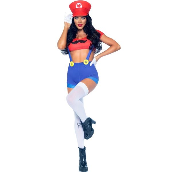 LEG AVENUE - FANTASIA SEXY MARIO BROS VERMELHO/AZUL M - Imagen 2
