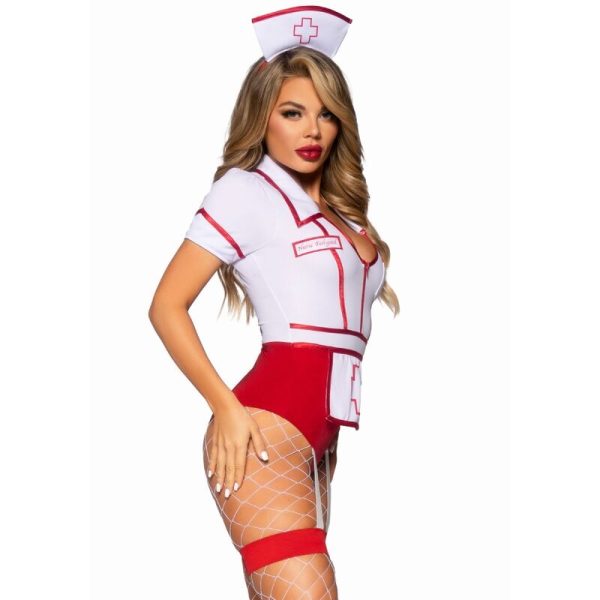 LEG AVENUE - FANTASIA DE ENFERMEIRA SEXY VERMELHO/BRANCO S - Imagen 3