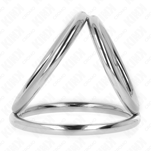 KINK - ANEL DE PÃNIS TRIPLO DE METAL CROMADO DE 3,2 CM A 4,5 CM - Imagen 4