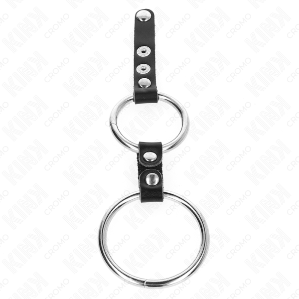 KINK - ANEL DUPLO PARA PÃNIS DE 3,8 CM A 5 CM CONECTADO POR COURO - Imagen 4