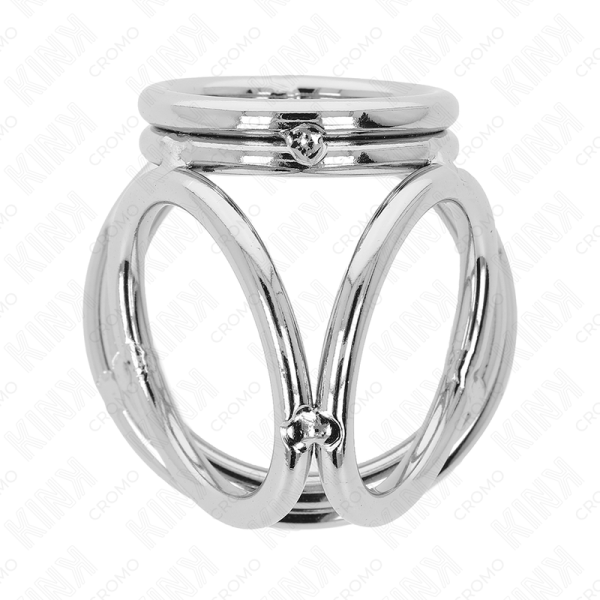 KINK - ANEL PARA PÃNIS DE METAL TRIPLO CROMADO 3,8 CM A 5 CM MODELO 1 - Imagen 4