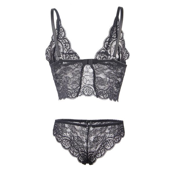 SUBBLIME - 953911 CAMISOLA DE SEDA E RENDA + CALCINHA PRETA S/M - Imagen 7