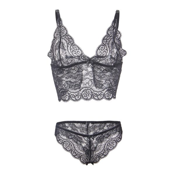 SUBBLIME - 953911 CAMISOLA DE SEDA E RENDA + CALCINHA PRETA S/M - Imagen 8