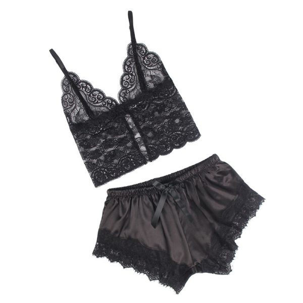 SUBBLIME - 953942 CAMISOLA DE SEDA CASUAL + CALÃA DE RENDA PRETA L/XL - Imagen 4