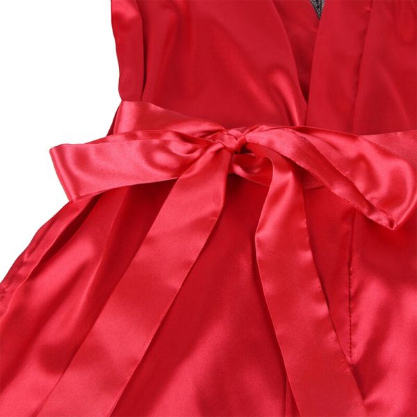 SUBBLIME - 954017 CAMISOLA DE RENDA TRANSPARENTE NAS COSTAS + TANGA VERMELHO/PRETO S/M - Imagen 7