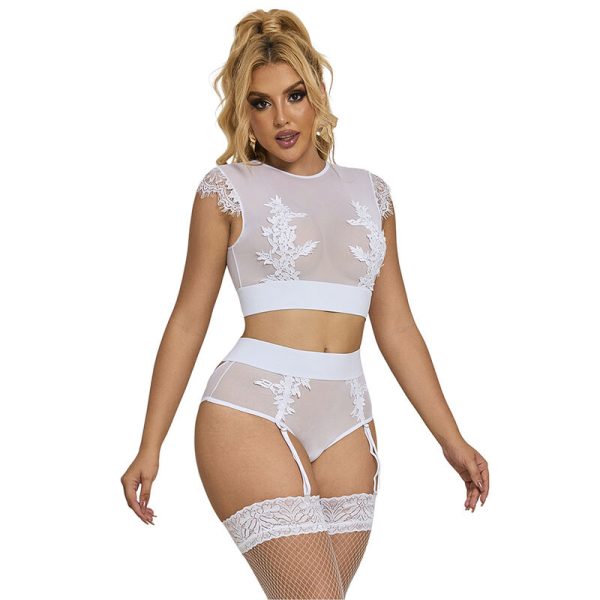 SUBBLIME - 954031 SUTIÃ + CALCINHA COM CINTO-LIGA BRANCO S/M