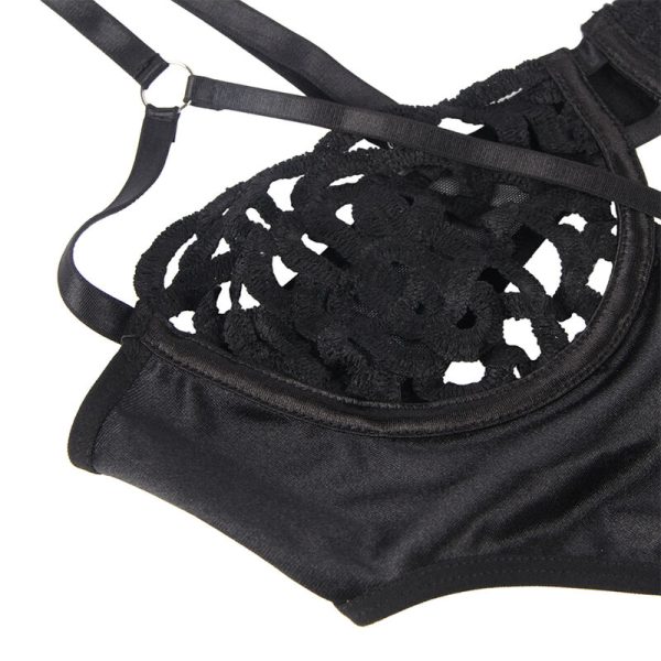SUBBLIME - 954055 BODY SEXY DE RENDA PRETO S/M - Imagen 7