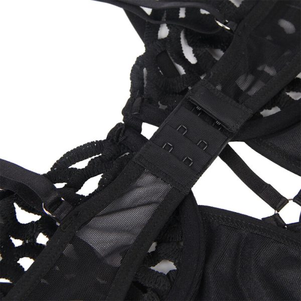 SUBBLIME - 954055 BODY SEXY DE RENDA PRETO S/M - Imagen 10