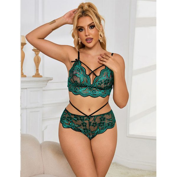 SUBBLIME - 954093 SUTIÃ + CALCINHA RENDA VERDE L/XL - Imagen 8