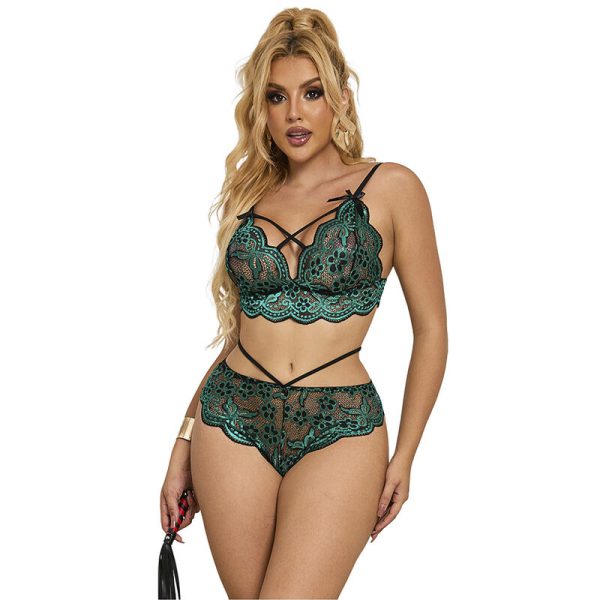 SUBBLIME - 954093 SUTIÃ + CALCINHA RENDA VERDE L/XL - Imagen 4